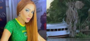 Accidente en río: Embarcación de cantante brasileña chocó contra unos árboles