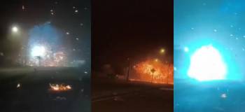 Video: ráfagas de vientos provocan explosiones de transformadores y deja una escena de alto riesgo 