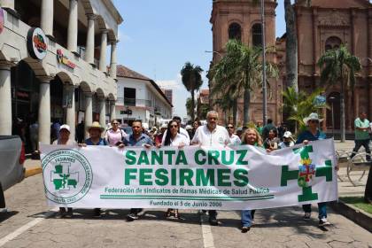 Alcaldía cruceña dice que inició el pago al sector salud; dirigentes lo niegan y confirman paro de 48 horas 