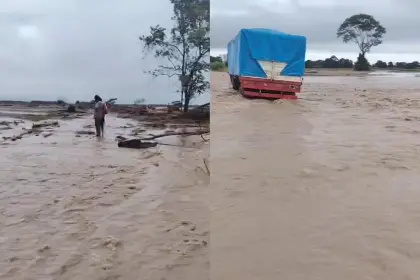 Reportan desborde del río Yapacaní en la carretera Faja Norte