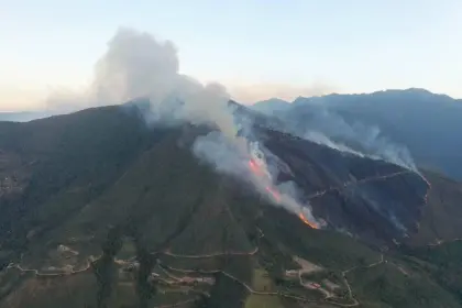 La Paz: Incendio forestal pone en alerta a comunarios de Yanacachi