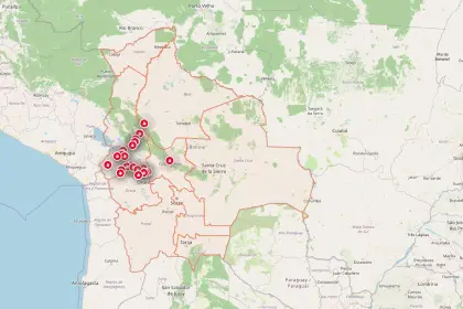 Bloqueos se concentran en La Paz y también hay vías cortadas en Oruro, Cochabamba y Beni