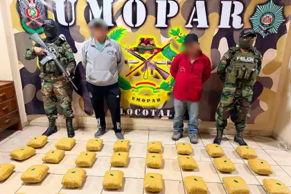 Aprehenden a dos choferes con 30 paquetes de droga en un bus con destino a Santa Cruz 