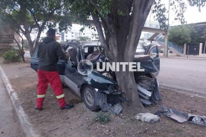 Un hombre resultó herido luego que impactara su vagoneta contra un árbol