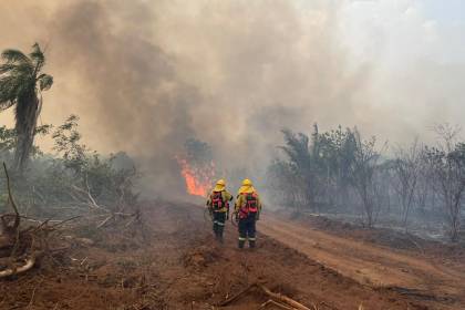 Roboré: Comunarios defienden sus viviendas y sembradíos del avance del fuego en Yororobá