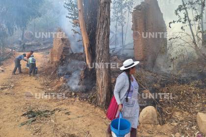 Cochabamba: Incendio en Alto Pocona llega a la zona poblada; reportan la pérdida de dos apiarios y un molino