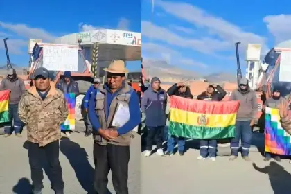 Productores y tractoristas de Achacachi bloquean la carretera en demanda de combustible y contra el decreto del diésel 