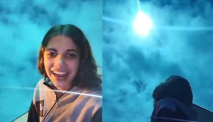 El momento exacto en que una joven captó el paso de un meteorito que iluminó el cielo 