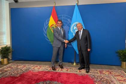 Rodrigo Paz brinda su discurso este jueves en la Asamblea General de la ONU