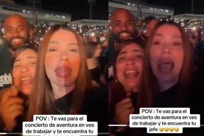 ¡Atrapada! Una joven escapó de su trabajo para ir al concierto de Aventura, pero fue sorprendida por su jefe