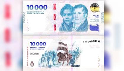 Argentina pone en circulación los billetes de 10.000 pesos ante la alta inflación