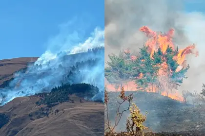 Video: Impresionantes imágenes del fuego en el Parque Tunari 