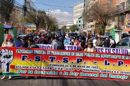 Trabajadores de salud anuncian ‘bloqueo de las mil esquinas’ este jueves en La Paz 