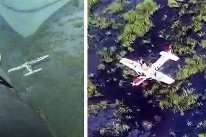 Avioneta con cuatro tripulantes aterriza de emergencia en Beni y queda rodeada de agua