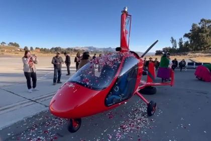 Llega el primer helicóptero a Copacabana para sobrevuelos turísticos sobre el Titicaca y otros atractivos de la zona