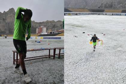 Video: granizada irrumpe en pleno entrenamiento de la selección boliviana