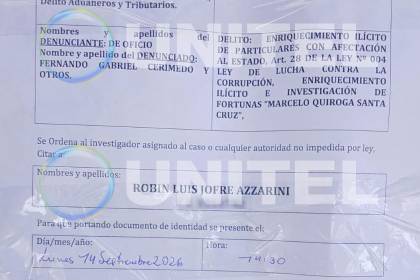 Fiscalía cita como testigo a Robin Jofre por el caso de enriquecimiento ilícito contra Cerimedo