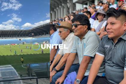 Evo se muestra en público y asiste a un partido de la liga pese a tener dos órdenes de aprehensión