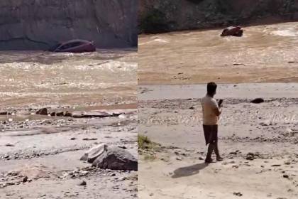 Vehículo con pasajero es arrastrado por un río en Santa Cruz