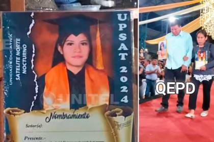 Padres de Dubeyza, la joven que murió asfixiada en Warnes, desfilaron en la graduación como homenaje a su hija