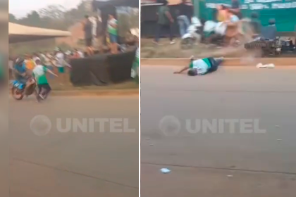 Video: Transeúnte es atropellado en plena carrera de motos en Pando 