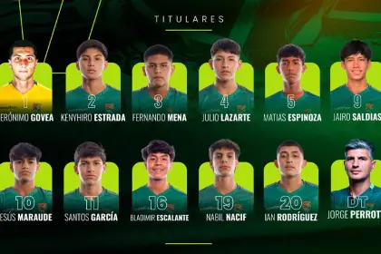 Minuto a minuto: Equipo titular confirmado de Bolivia para enfrentar a Italia en el Sub-17