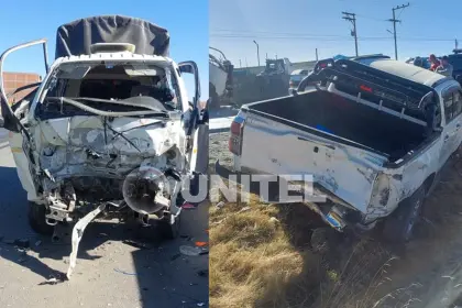 Cuatro heridos tras el choque de una camioneta y un camión en la ruta hacia Copacabana