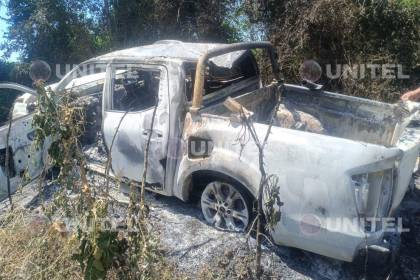 Encuentran a tres personas carbonizadas dentro de una camioneta en la comunidad Las Peñas 