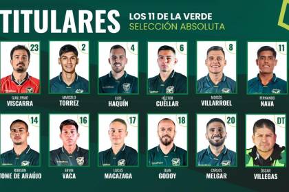 Equipo titular confirmado de la Verde con Viscarra y Torrez como principales novedades
