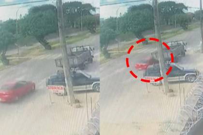 Video: dos personas sobreviven al violento impacto de un auto que terminó debajo de un camión