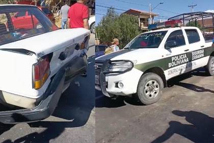 Patrulla policial protagoniza un accidente tras impactar contra un taxi