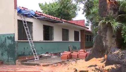Escolares del colegio afectado por la caída de un árbol pasan clases virtuales aguardando culminen las obras 
