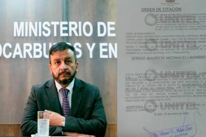 Citan como testigo al ministro Medinaceli por un caso de presunto desvío de combustibles de la planta en Senkata
