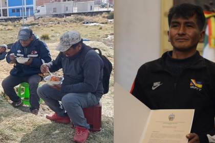 Entregan reconocimiento a comunario que brindó alimentación a choferes parados durante los bloqueos 