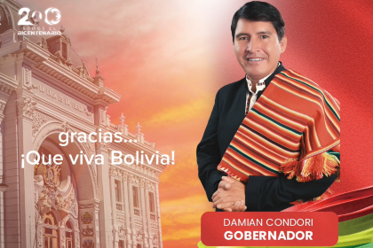 Desde el hospital, el gobernador de Chuquisaca envia un mensaje por el Bicentenario de Bolivia