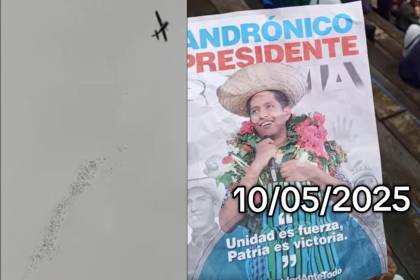 Desde una avioneta, lanzan panfletos de Andrónico en proclamación de Evo