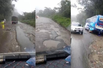Daños en la ruta nueva Cochabamba – Santa Cruz, transportistas exigen reposición del asfalto