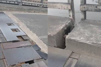 Denuncian daños en el puente Sacta, conductores muestran separaciones en la estructura
