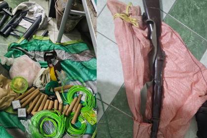 Cuatro aprehendidos tras ser sorprendidos con armas y explosivos en dos camiones