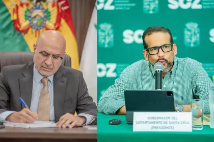 Ministro de la Presidencia y el gobernador de Santa Cruz sostienen una reunión de coordinación en La Paz