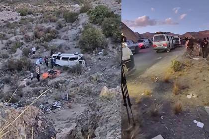 Cuatro fallecidos y 12 heridos tras embarrancamiento de un minibús en la ruta La Paz – Palca