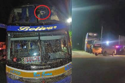 Caen piedras sobre un bus con pasajeros y deja al menos dos fallecidos y heridos