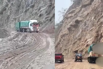 Reportan retrasos en los viajes a los valles cruceños por lluvias en una zona donde se realizan trabajos de refacción