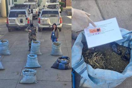 Hallan marihuana en siete bolsas de yute abandonadas en Cochabamba