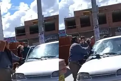 Un hombre rompió el parabrisas de un auto con dos niños dentro y amenazó a la familia con un fierro 