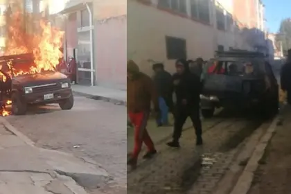 Video: Vehículo queda envuelto en fuego y conductor sufre quemaduras en el brazo, según vecinos