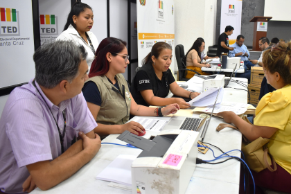 TED de Santa Cruz registró candidatos de 17 agrupaciones hasta las 19:30 de este viernes