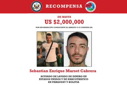 EEUU ofrece millonaria recompensa por información que lleve a la captura de Sebastián Marset