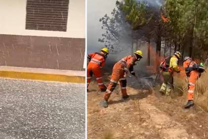 Cochabamba: lluvia y granizo caen en Cliza, pero en Pocona aún se combate el fuego 