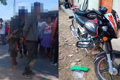 Reportan intento de linchamiento en el trópico contra dos sujetos acusados de robar una moto